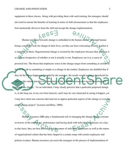 Change and Innovation Paper