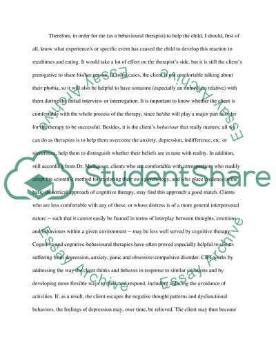 Cognitive and Cognitive-Behavioural Therapies