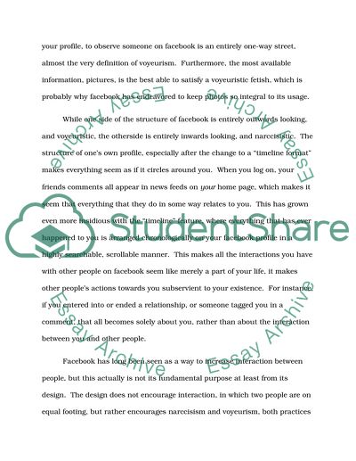 Assignment 3:Voyeurism or narcissism