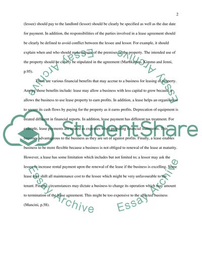 Financial and Operating Lease