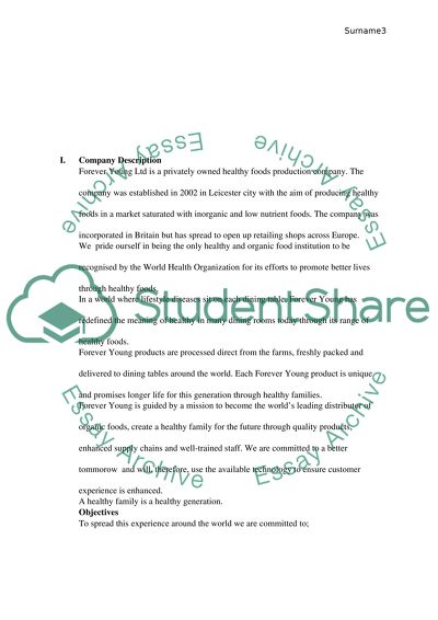 Marketing Plan for Forever Young Foods Limited