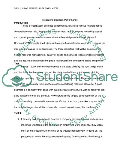 Measuring Business Performance