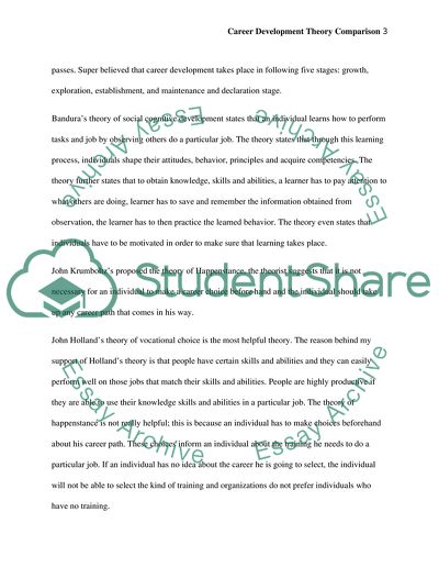 Career Development Theory Comparison