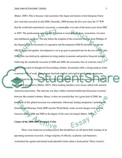 2008-2009 Economic Crisis