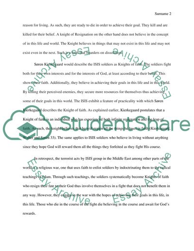 Differences between the Knight of Faith and the Knight of Resignation