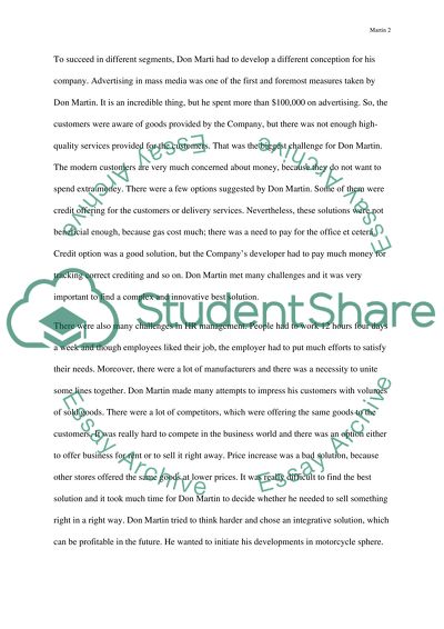 Marketing Implications of Don Martin Limited