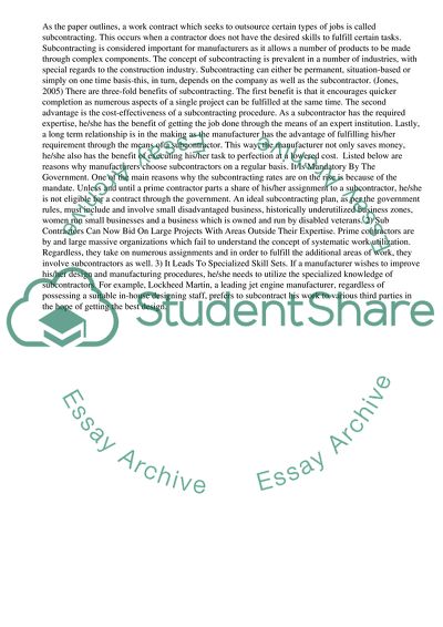 Subcontracting and Its Benefits