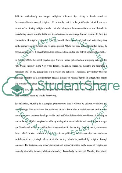 Reaction paper on religious Tolerance