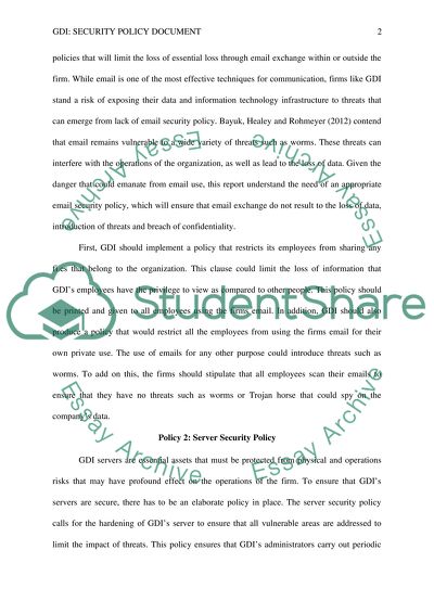 Security Policy GDI Company