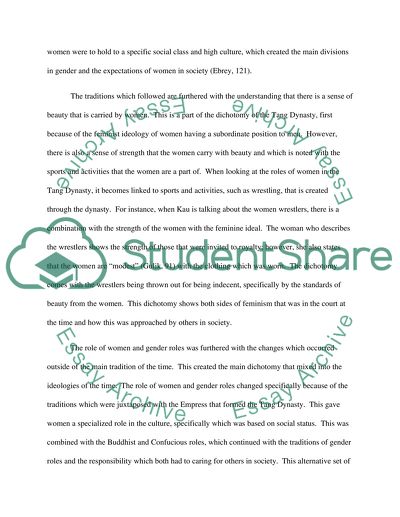 What was womens roles and their place in society during the Tang Period in China The Emperors Pearl, by Robert Gulik