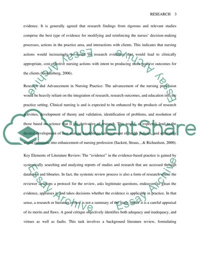 Evidence-based Nursing Practice