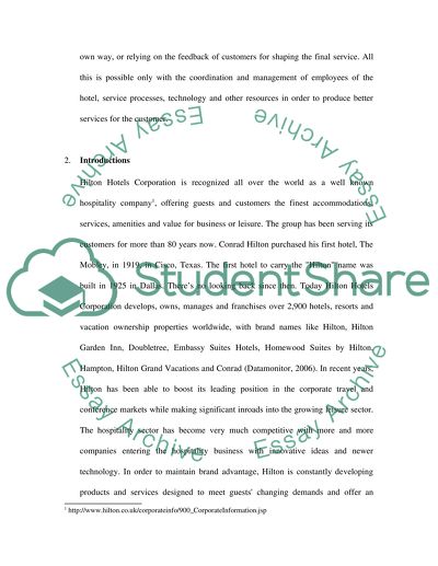 Managing Quality in Hilton Hotels