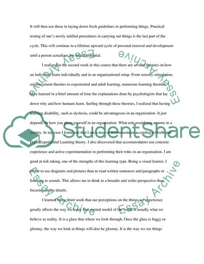 Reflect on Your Learning Experiences During the Semester