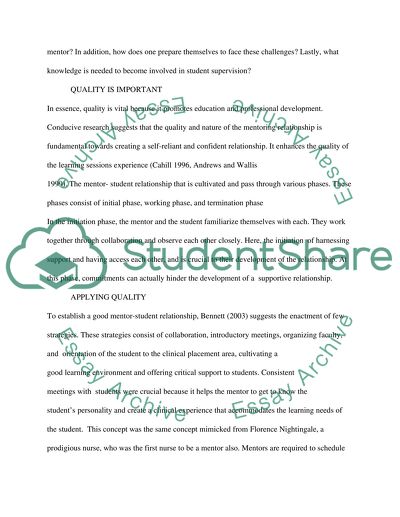 Mentorship Role of Nursing