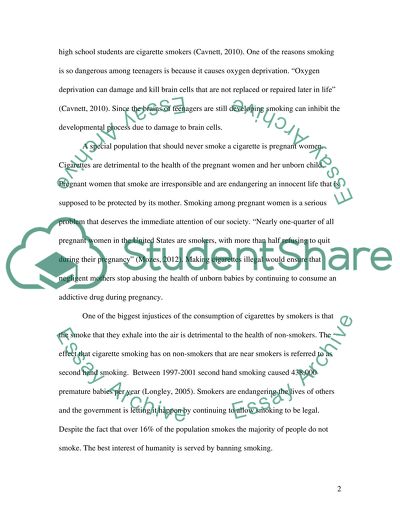 The production and sale of cigarettes should be made illegal