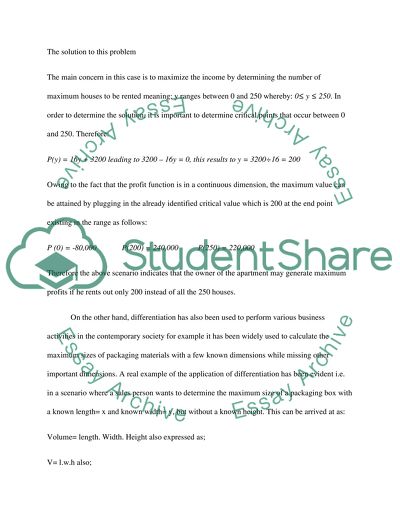 Uses of calculus in business