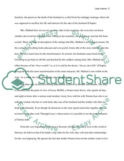 Point of View in the Story of an Hour and Shiloh