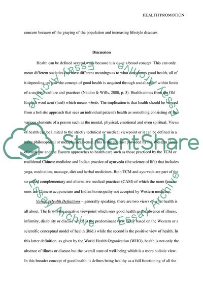 Health and Health Promotion