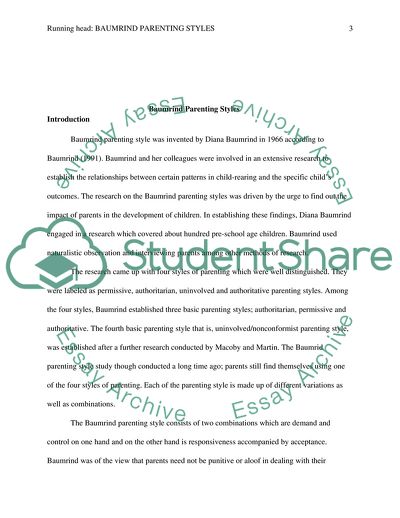 Baumrind Parenting Styles