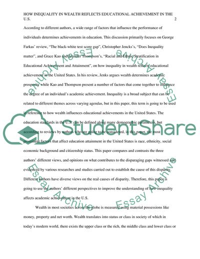 How Inequality in Wealth Reflects Educational Achievement in the US