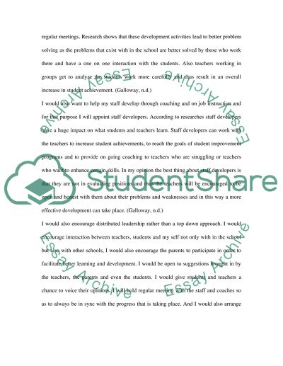 Staff Development Plan