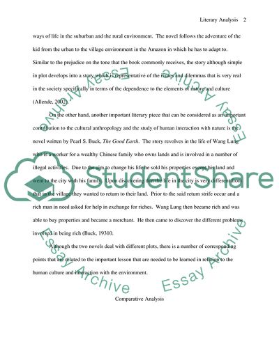 A Paper on the Analysis of the Novels City of the Beasts and The Good Earth