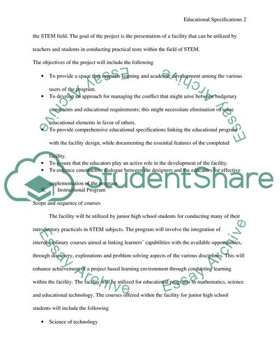 Educational Specification