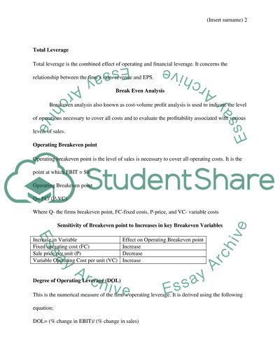 Leverage and capital structure chapter 13 solutions