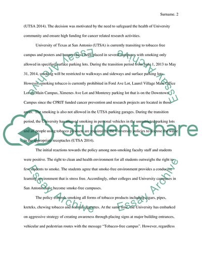 Transition to a Smoke-free Campus