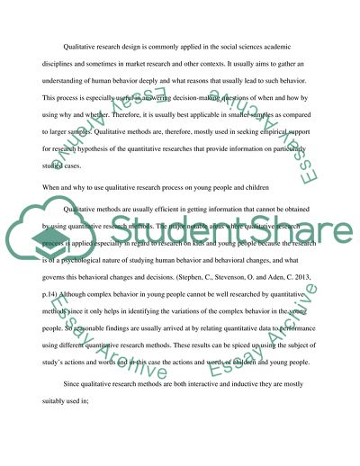 Research Methods: How to Apply Them on Young People and Children