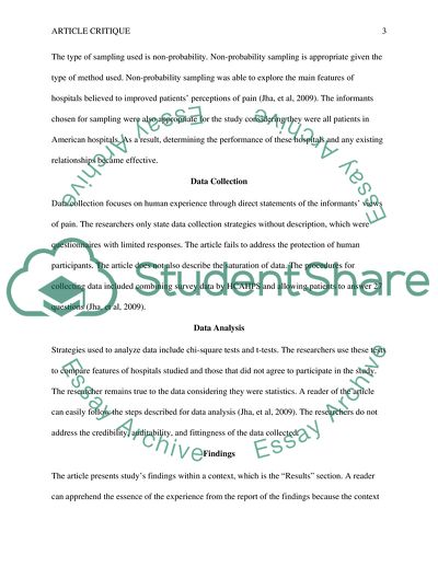 Patients Perception of Hospital Care in the United States