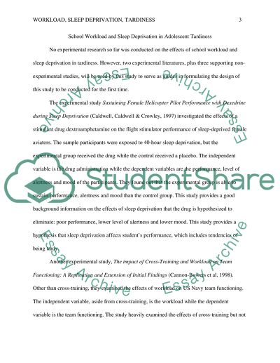 Sleep Deprivation in Adolescent Tardiness