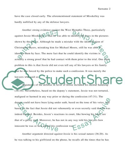 An Argument for the Conviction of the West Memphis Three