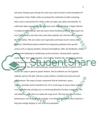 Cause and effect of air pollution essay