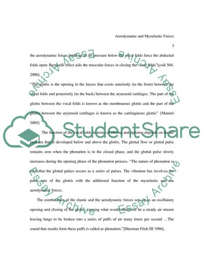 Aeorodynamic and Myoeslastic forces