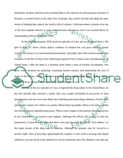 Content Analysis on Prime Time Television Using Cultivation Theory