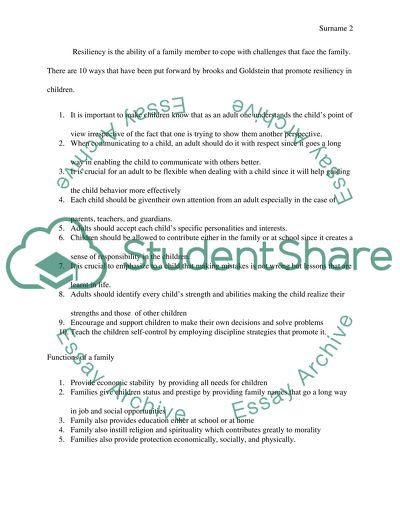 Family Strengths Functions And Structure Coursework