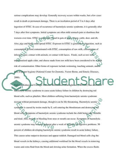 The Effect of Escherichia Coli on Human
