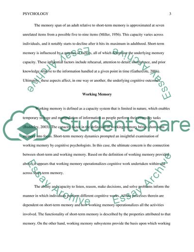 The Relationship Between Short-Term Memory and Working Memory