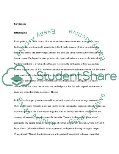 Minimizing The Devastation Caused by Earthquakes