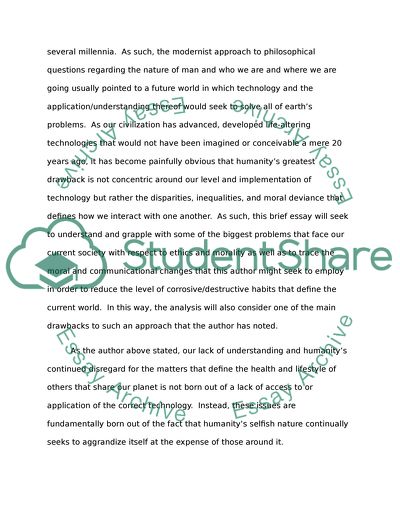 Technology, the surrender of culture to technology