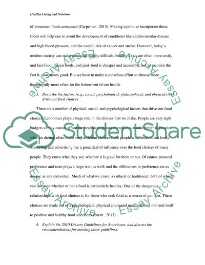 Healthy Living and Nutrition