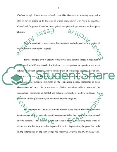 The Supernatural and Satirical in Thomas Hardys Stories