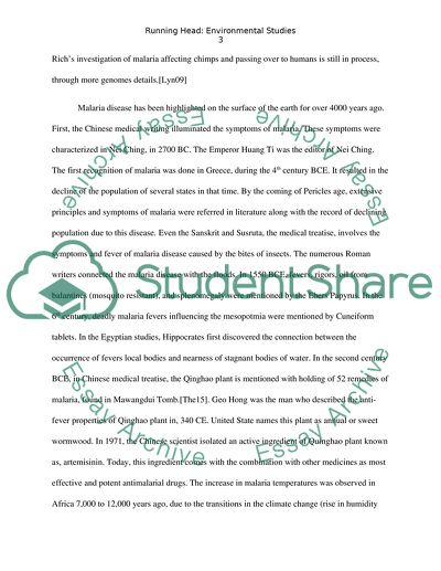 Origin of Malaria Disease