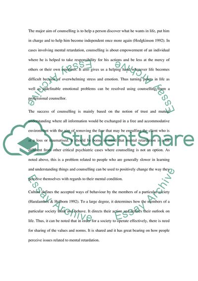 Counseling Adults with Mental Retardation