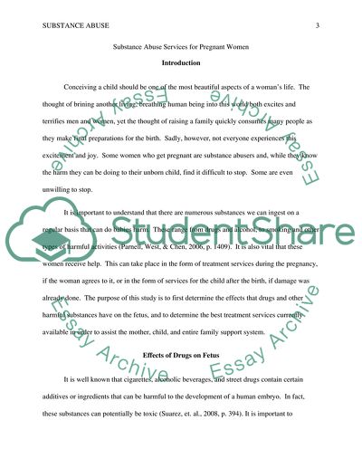 Specialized Substance Abuse Services for Pregnant Women