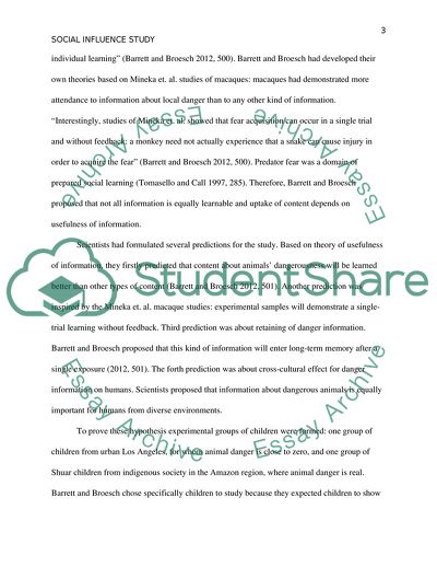 Prepared Social Learning of Barrett and Broesch