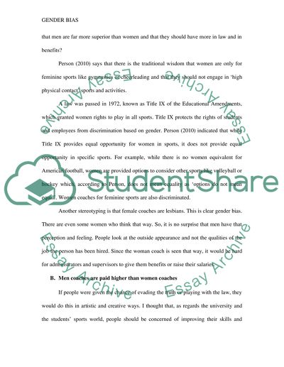 Gender Bias Issues in Coaching