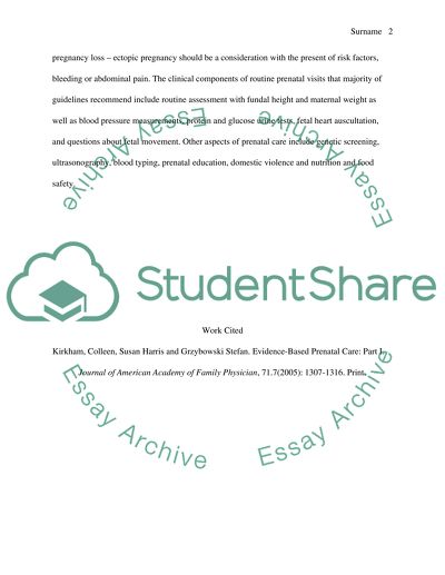 Journal Article: Evidence-Based Prenatal Care by Kirkham, Colleen, Susan Harris, and Grzybowski