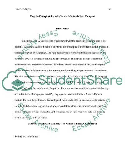 Enterprise Rent-A-Car A Market-Driven Company